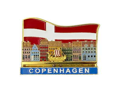 Magnet, Flag Nyhavn Bevægelig Vikingeskib Guld