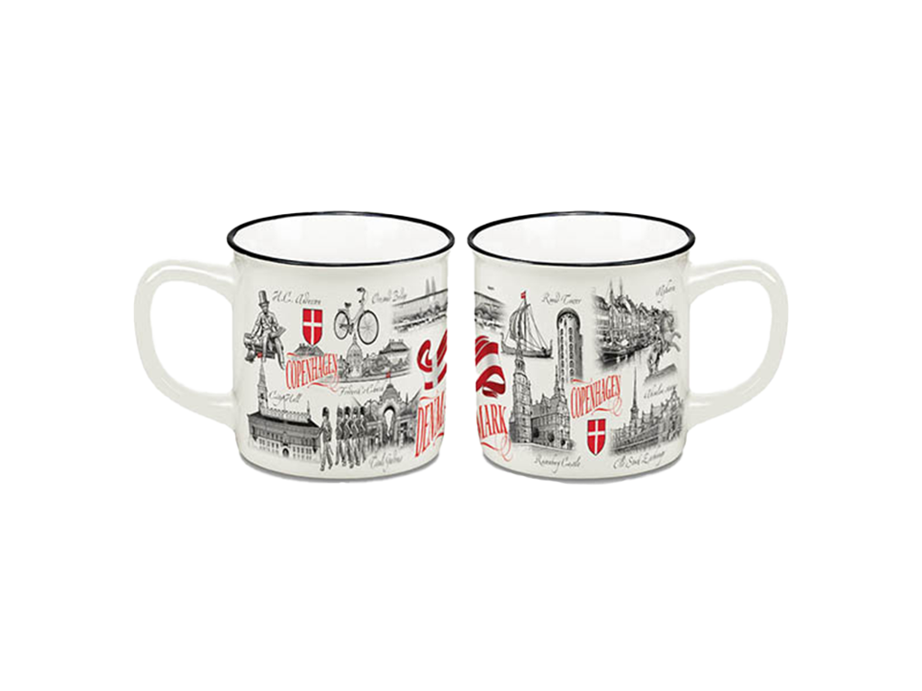 Bone China Mug, Large, Black & White