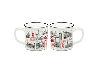 Bone China Mug, Large, Black & White