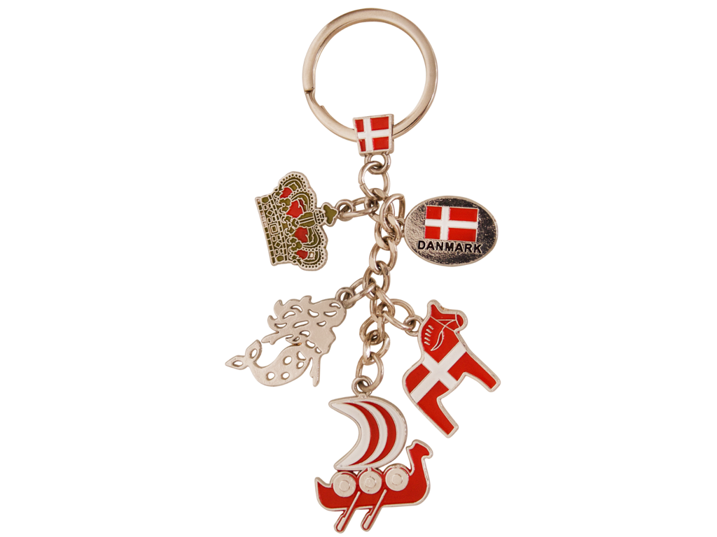 Keyring Viking Ship Horse Mermaid Flag And Crown