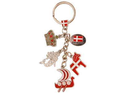 Keyring Viking Ship Horse Mermaid Flag And Crown