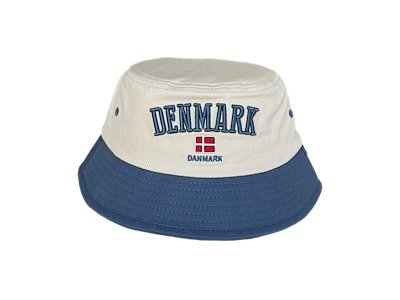 Bucket Hat DK Hvid Blå