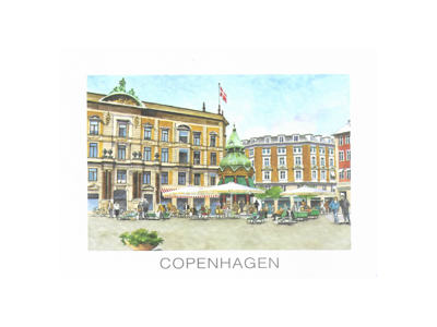 Postcard, Café, Kongens Nytorv, 16.5 x 12 cm