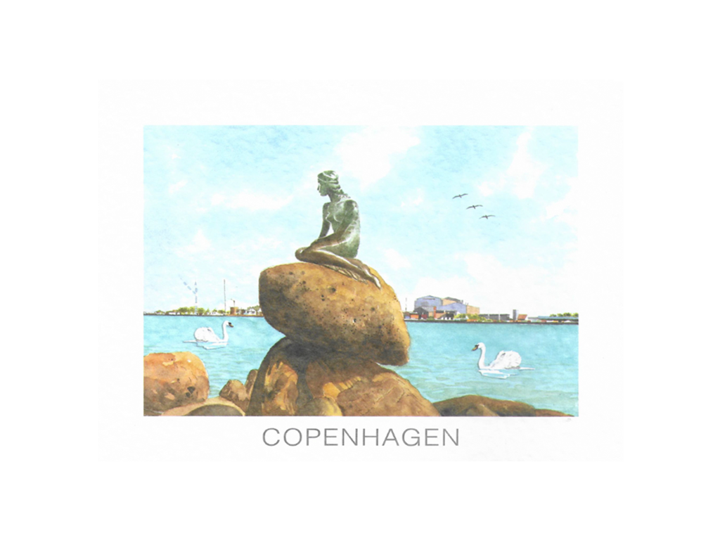 Postkort Den Lille Havfrue 16,5 x 12 cm.