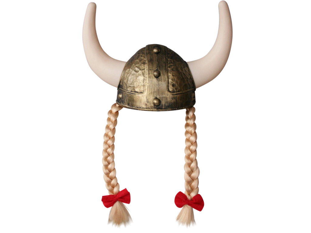 Viking Helmet Red With Braids