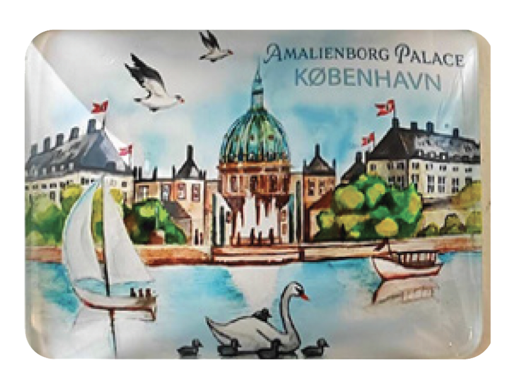 Glass Magnet, Habour Amalienborg Waterfront Aquarel