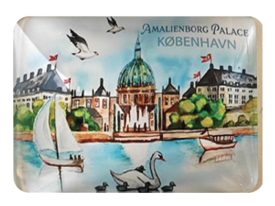 Glass Magnet, Habour Amalienborg Waterfront Aquarel
