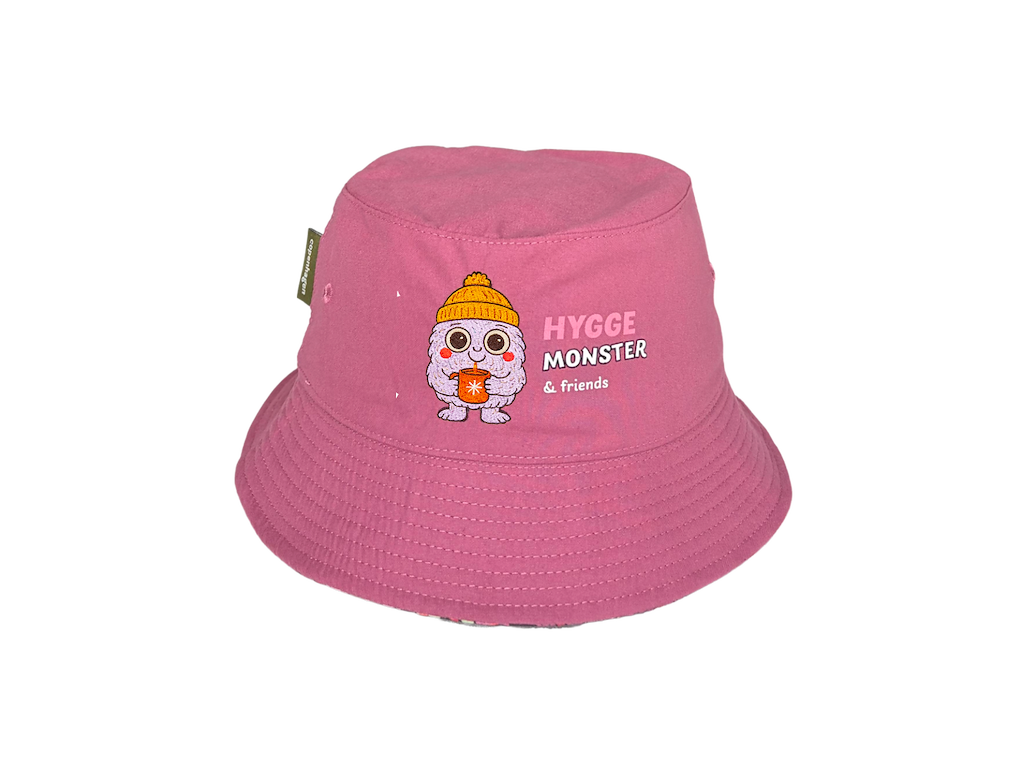 Bøllehat Børn, Vendbar Hygge Monster Pink