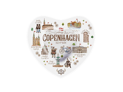 Glas askebæger, Hjerte Akvarel CPH