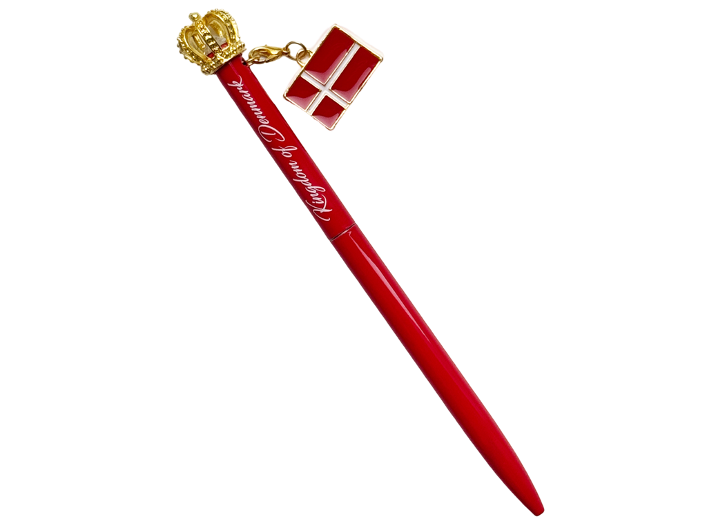 Pen, Red With Flag