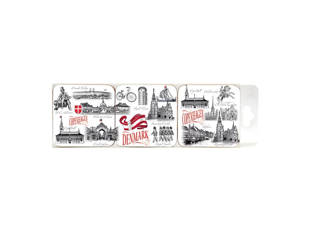 Coasters  6 Pcs, Black & White