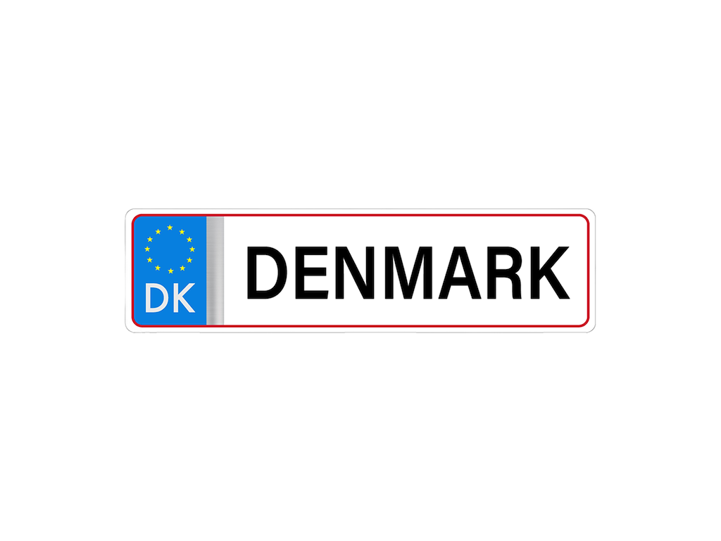 Sticker License Plate Denmark Foil