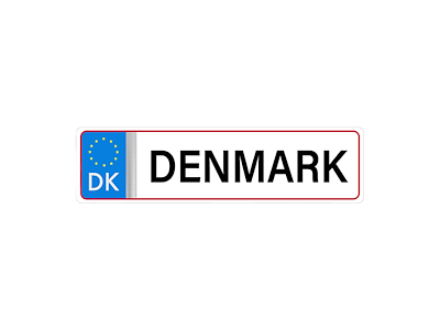 Sticker License Plate Denmark Foil