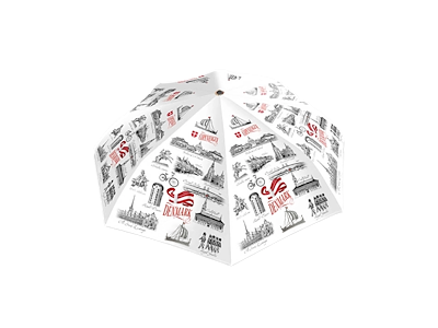 Travel umbrella, Black & White