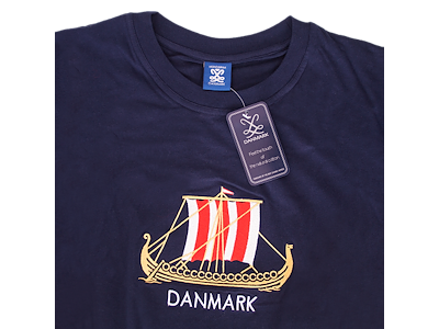 T-shirt, Embroidered Viking Ship Navy