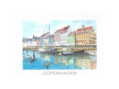 Postcard – Nyhavn Ships, 16.5 x 12 cm
