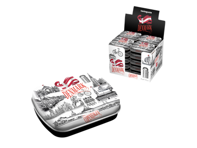 Tin Box With Mint Candy Black And White