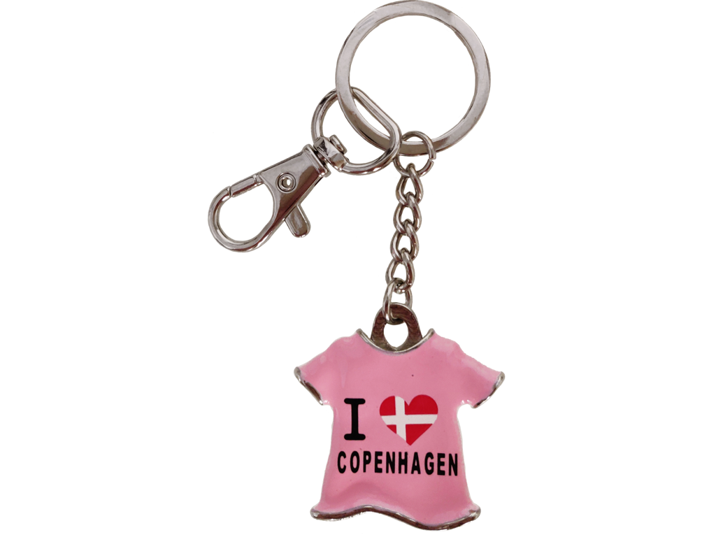 Keyring T-shirt I Love Copenhagen Pink