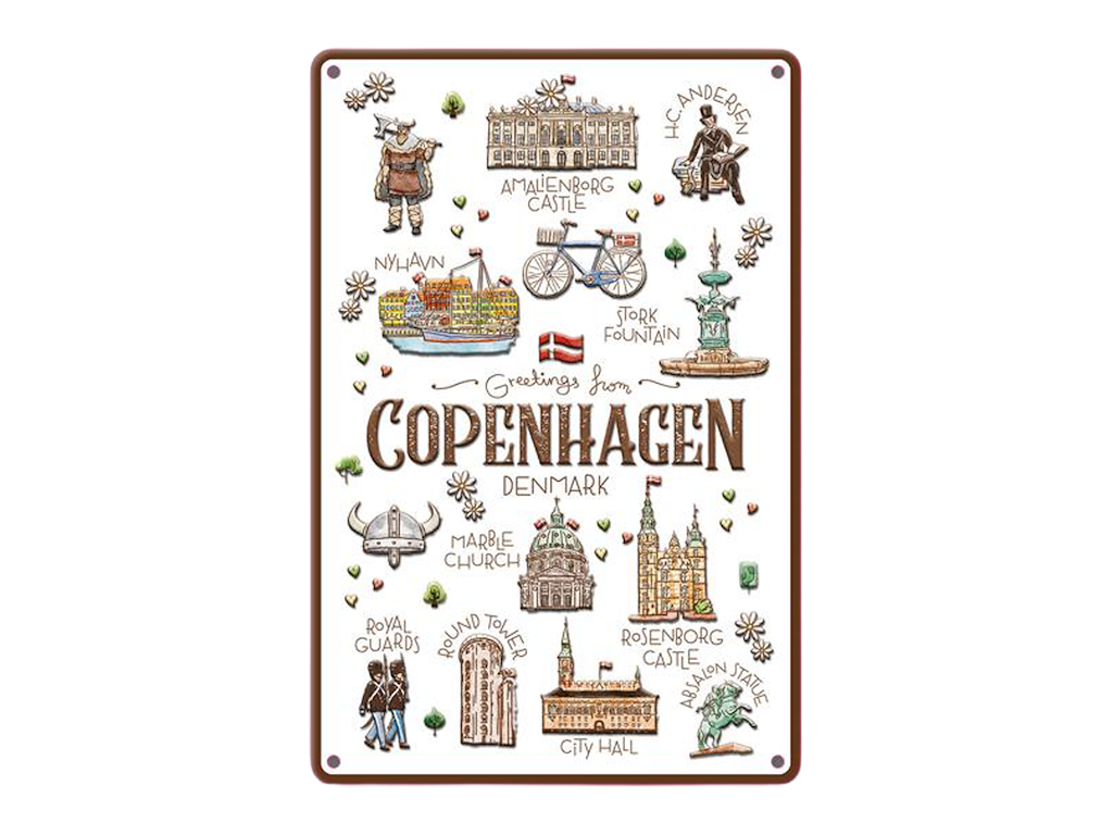 Metalskilt - 30*20 cm Akvarel CPH