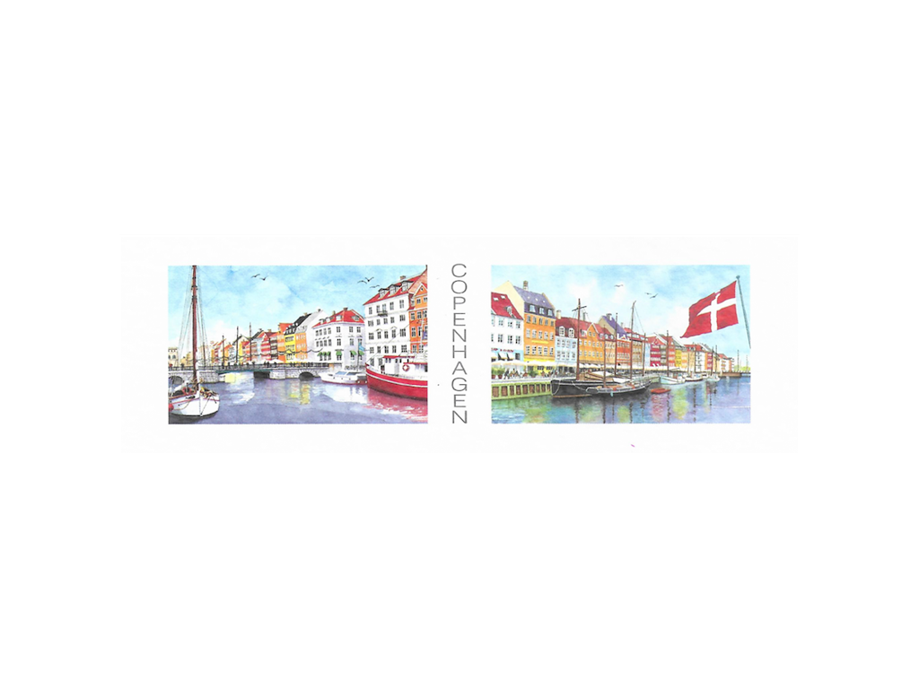 Bookmark, Nyhavn Bridge / Flag 17 x 5,5 cm.