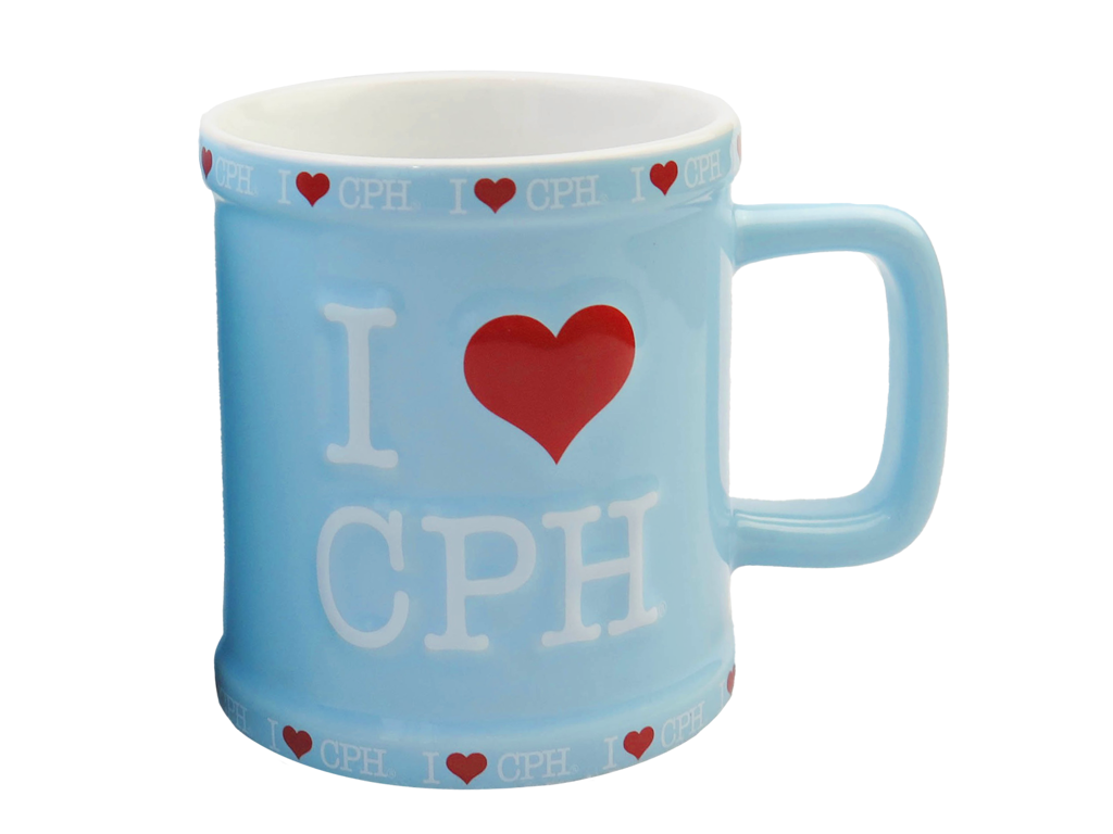 Mug I Love Copenhagen Embossed Blue
