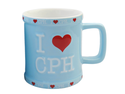 Mug I Love Copenhagen Embossed Blue