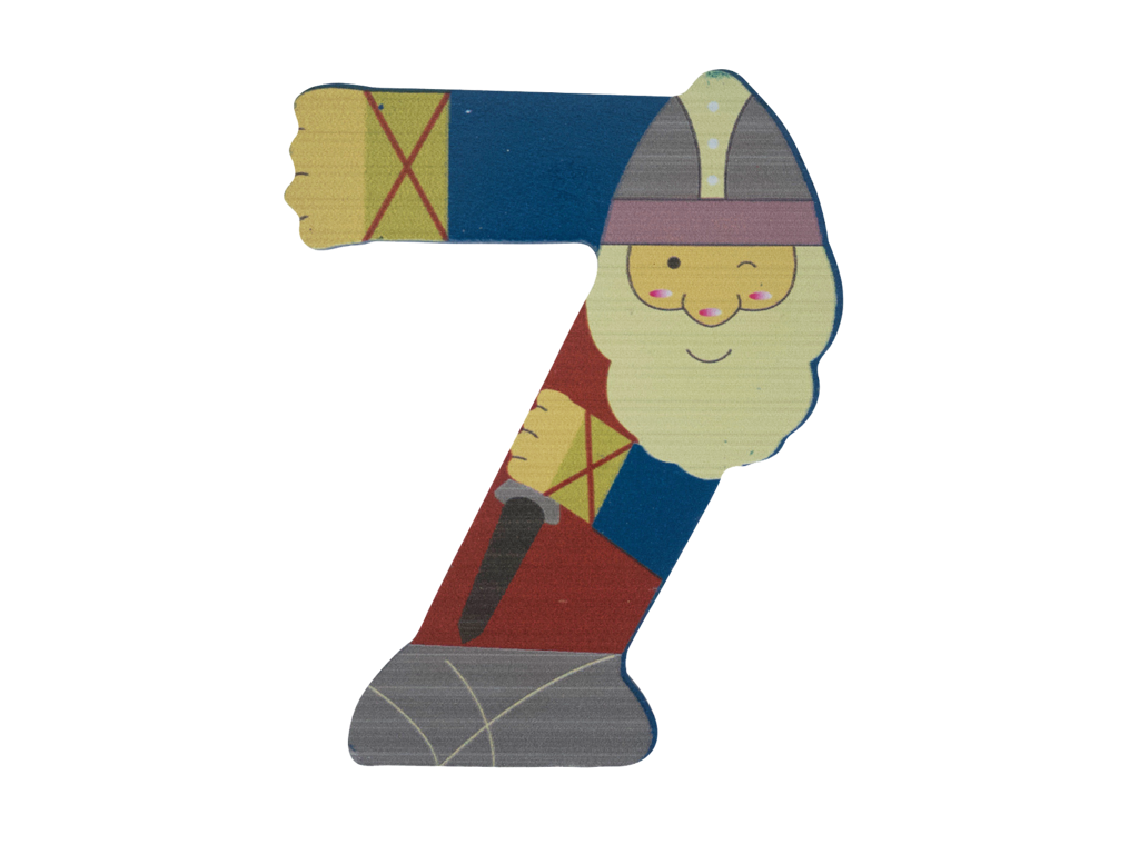 Wooden Number Viking 7