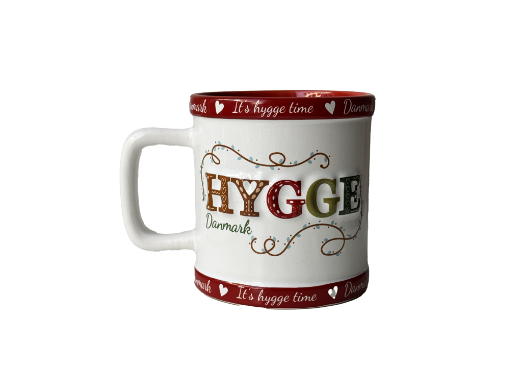 Mug, Hygge White Red Rim