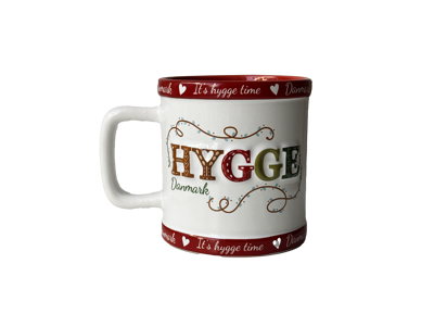 Mug, Hygge White Red Rim