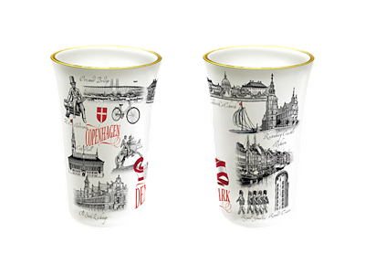 Shotglas Tulip,  Black & White