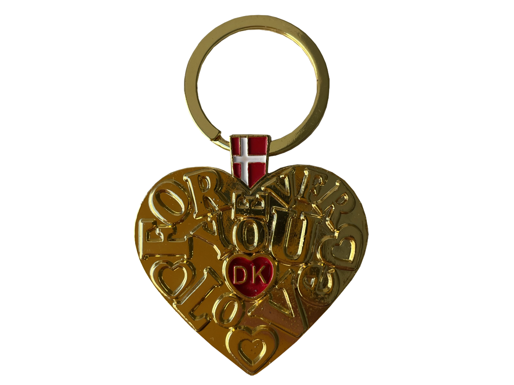 Keyring Forever Love You Gold