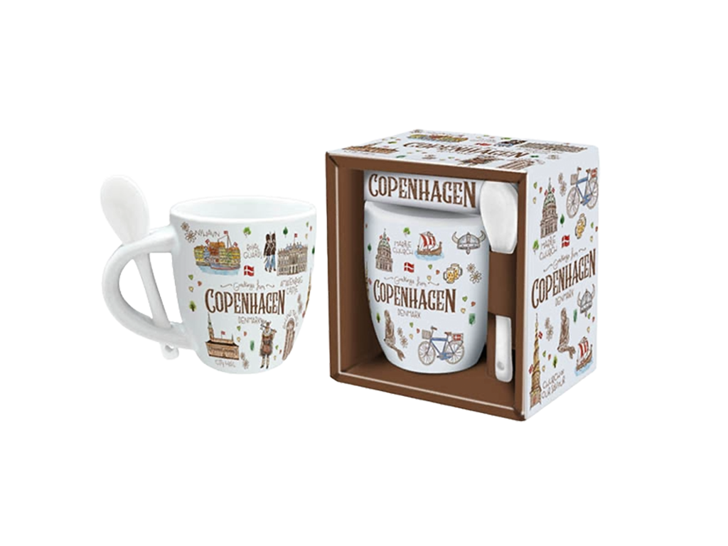 Mug With Spoon, Large, Akvarel CPH