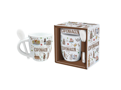 Mug With Spoon, Large, Akvarel CPH