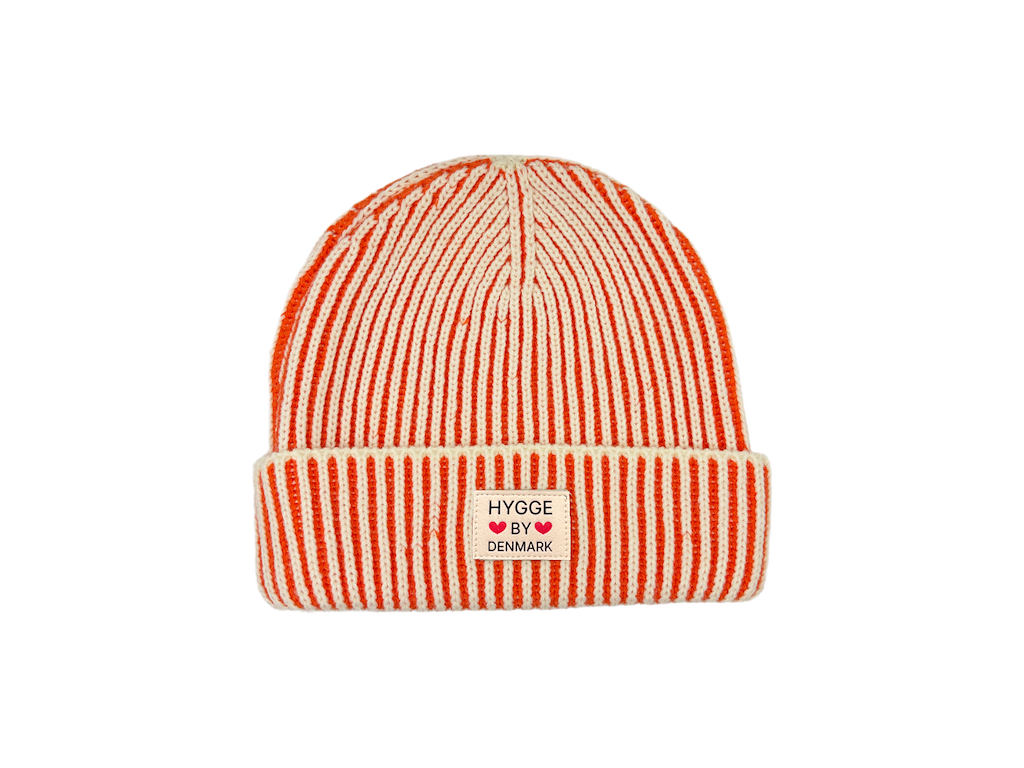Beanie stribet gul/grøn