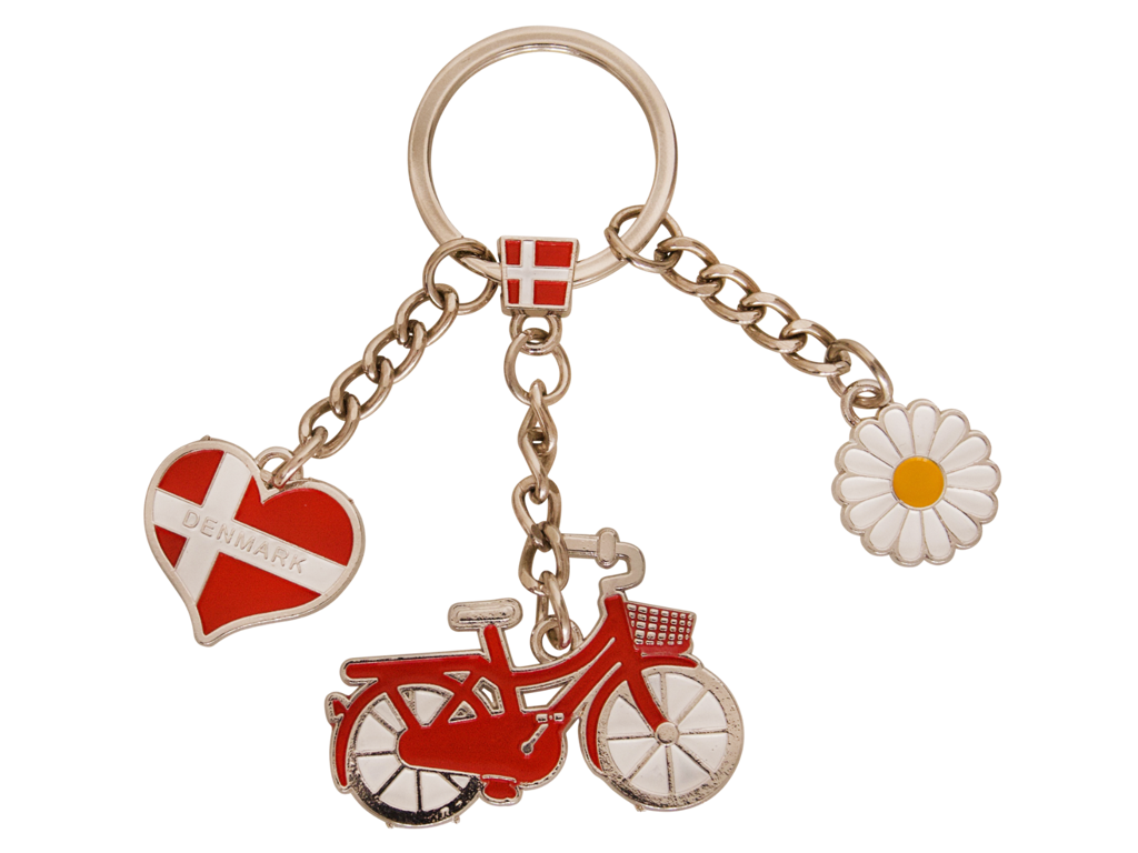 Keyring Bike Heart Flag Daisy