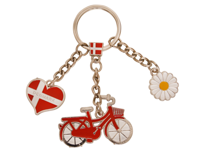 Keyring Bike Heart Flag Daisy