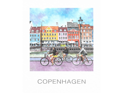 Postcard, Nyhavn Bicycles 10 x 12 cm.