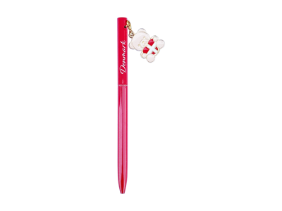 Pen, Red With Bear And Flag