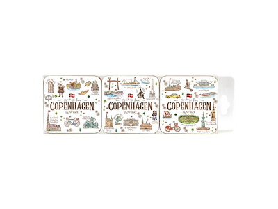 Coasters 6 stk. Akvarel CPH