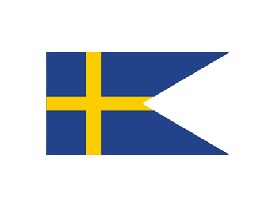 Sticker Pennant Sweden Foil 8x4 cm