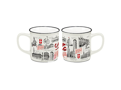 Bone China Mug, Large, Black & White