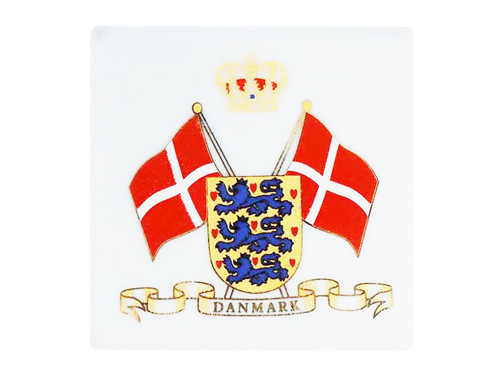 Magnet Flag And Coat Arms Of Denmark White