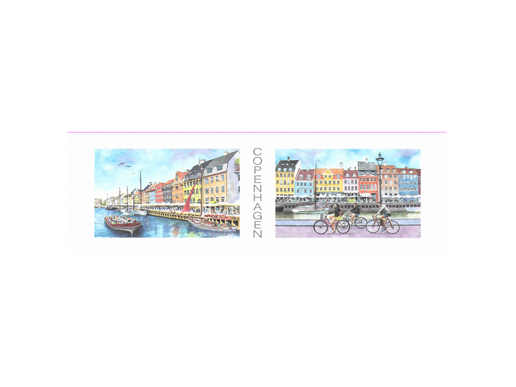 Bookmark, Nyhavn Bridge / Flag, 17 x 5.5 cm
