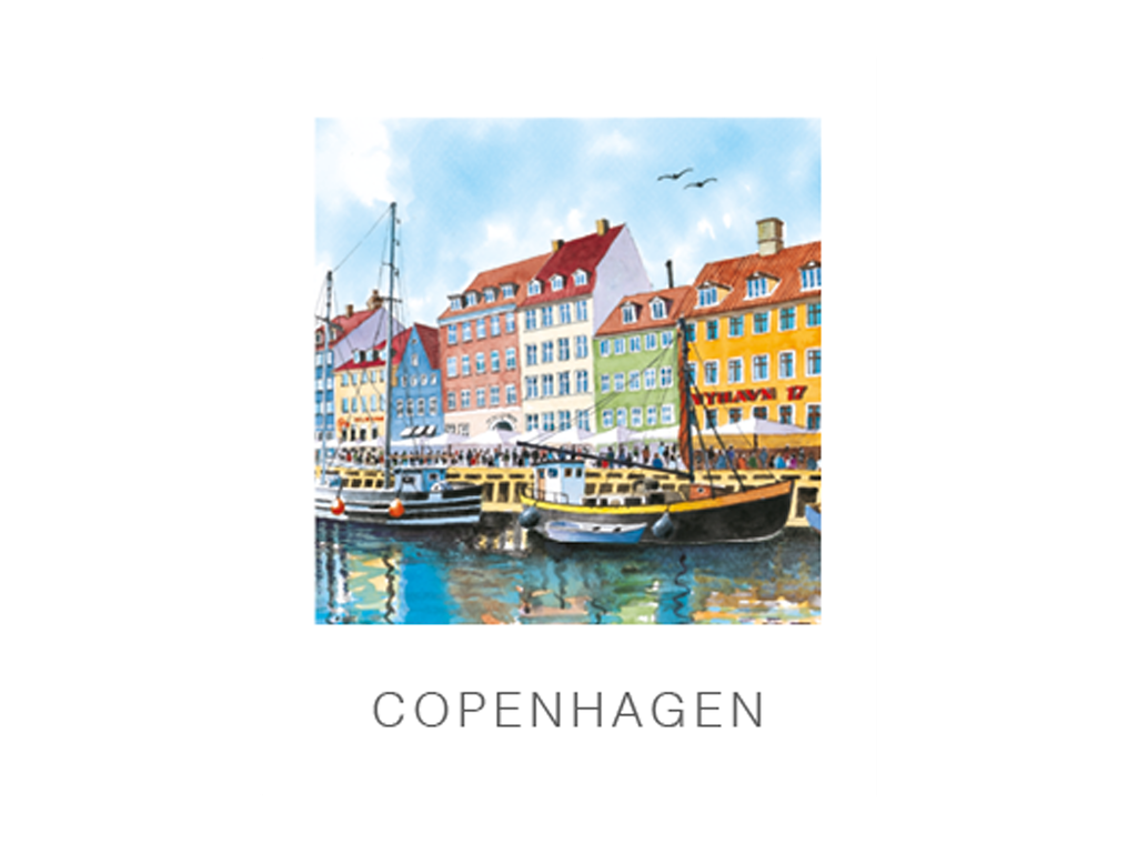 Postkort, Nyhavn Både 10x12cm 