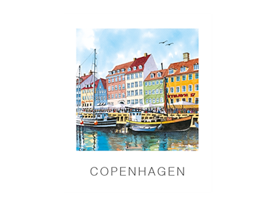 Postkort, Nyhavn Både 10x12cm 