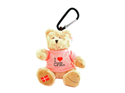 Keyring Teddy I Love CPH Pink