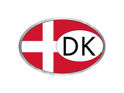 Sticker Flag DK Foil Width 16 cm