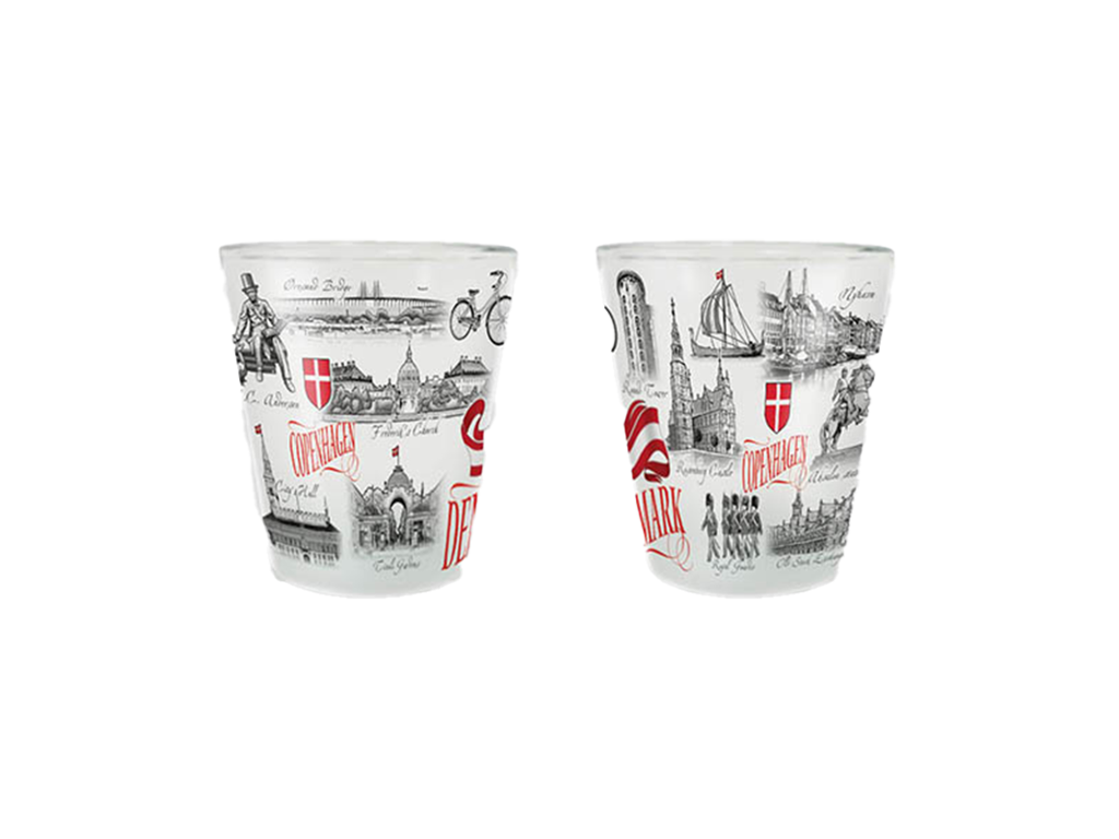 Shotglass Frosted Square, Black & White