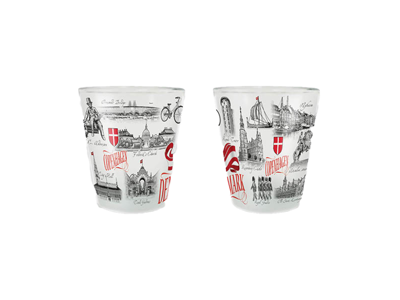 Shotglass Frosted Square, Black & White