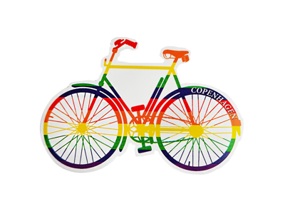Sticker, Rainbow Bicycle